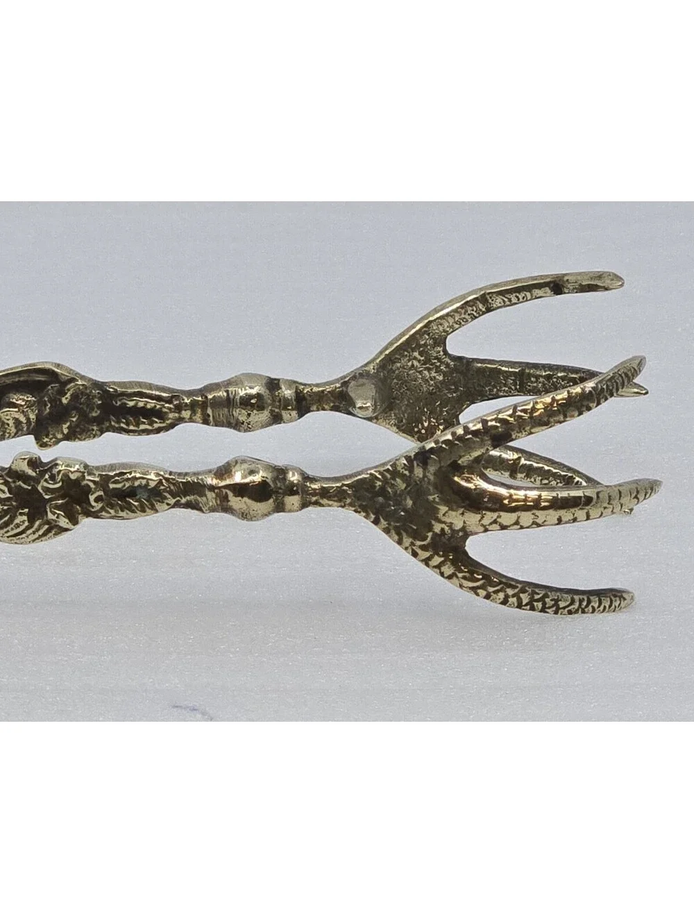 J. Bellini Italy Ornate Brass Ice Tongs Barware With Antlers/Claws Vintage 7.75